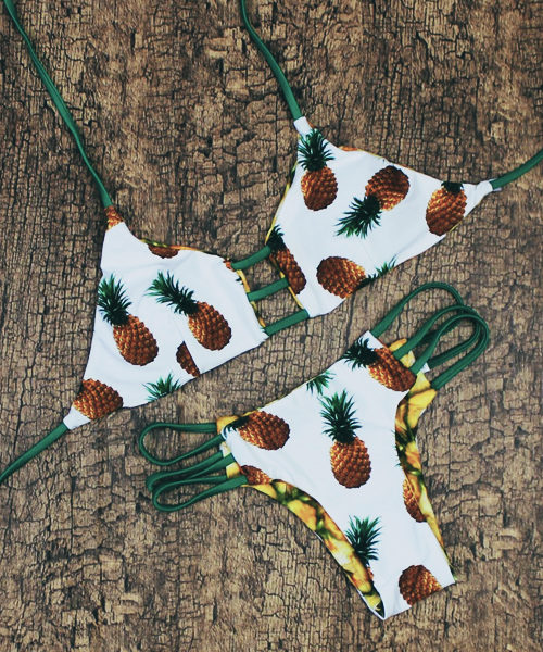 Reversible Pineapple Bikini Set